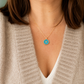 Ronde ketting goldplated met hanger blauw met ster