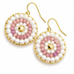 Oorbellen Circle wit roze goud