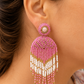 Statement oorbellen roze goud wit