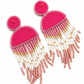 Statement oorbellen roze goud wit
