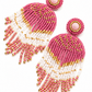 Statement oorbellen roze goud wit