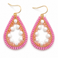 Oorbellen Luna roze wit goud