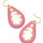 Oorbellen Luna roze wit goud