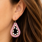 Oorbellen Luna roze wit goud