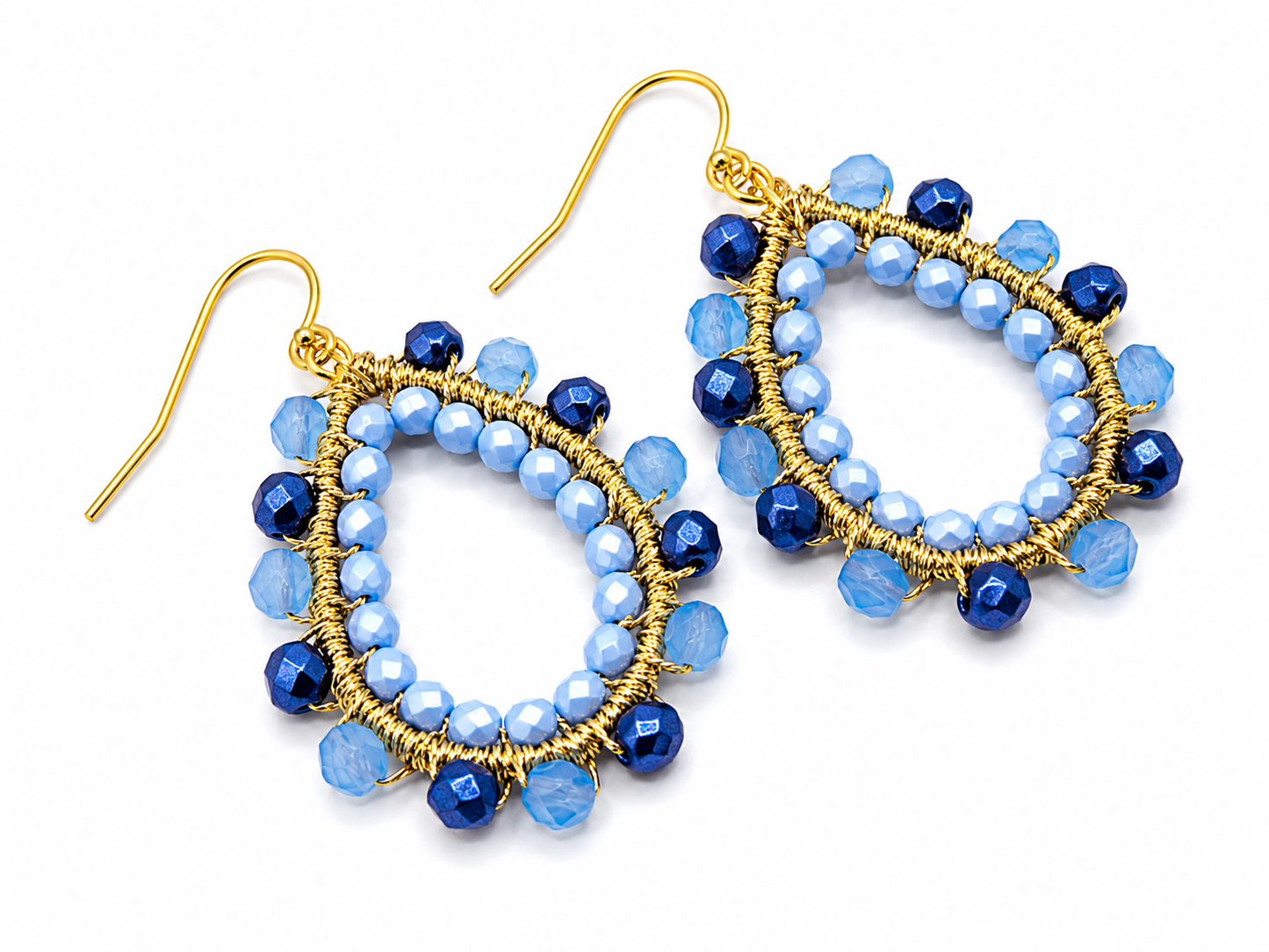 Statement oorbellen Do blauw