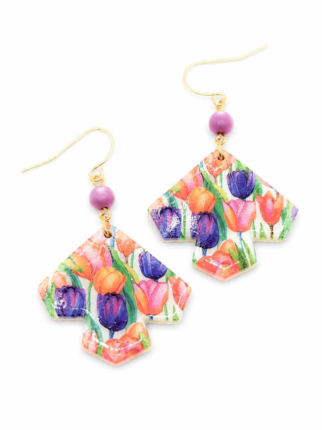 Oorbellen Tulpen paars