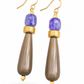 Oorbellen Joy taupe goud blauw