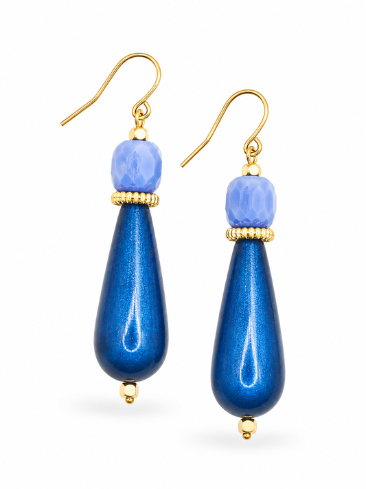 Oorbellen Isis blauw goud