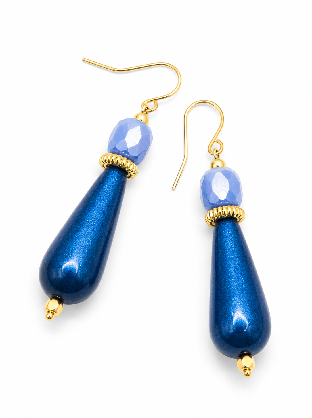 Oorbellen Isis blauw goud