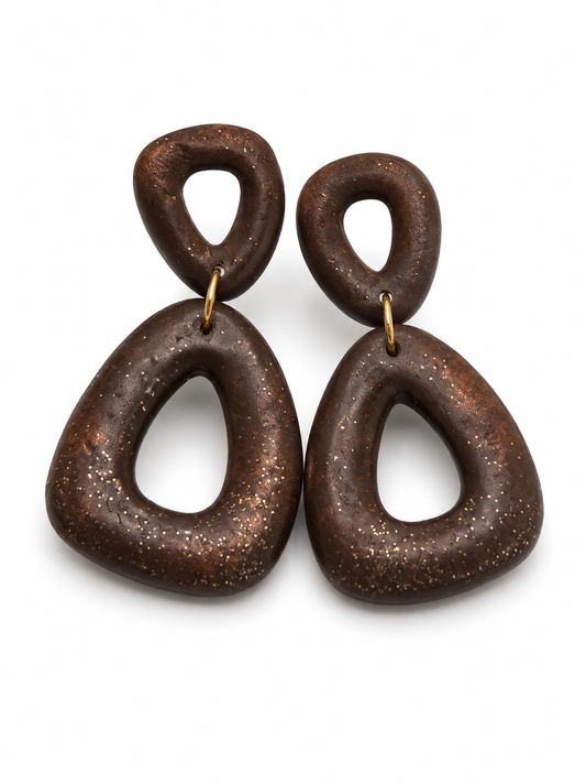 Oorbellen Brown glans