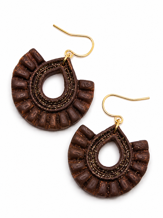 Oorbellen Boho Burgundy / Brown