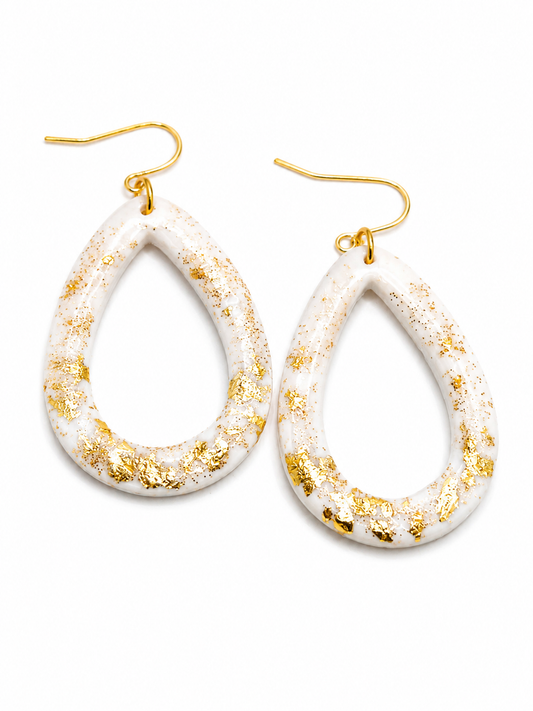 Oorbellen Druppel white gold