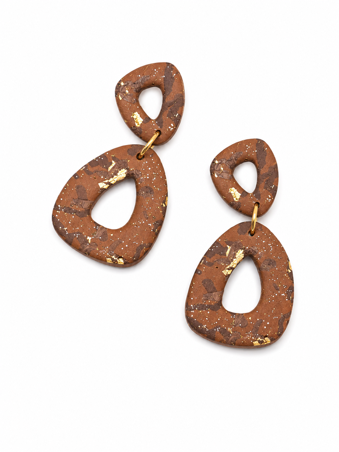 Oorbellen Bruin Goud mix