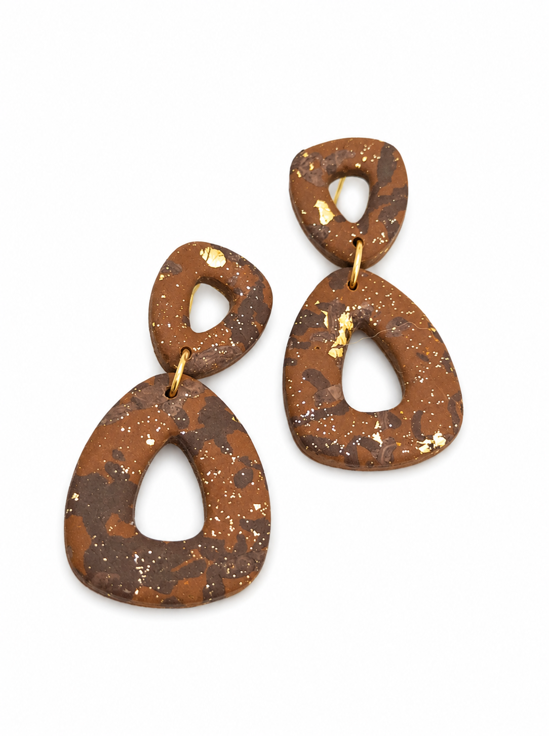 Oorbellen Bruin Goud mix