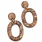 Oorbellen Oval taupe bruin goud