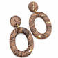 Oorbellen Oval taupe bruin goud
