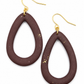 Oorbellen Druppel Burgundy goud