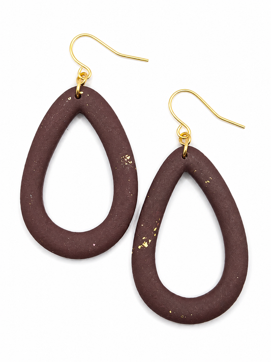 Oorbellen Druppel Burgundy goud