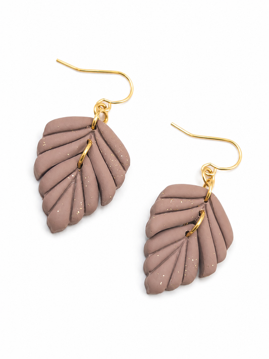 Oorbellen Leaf taupe