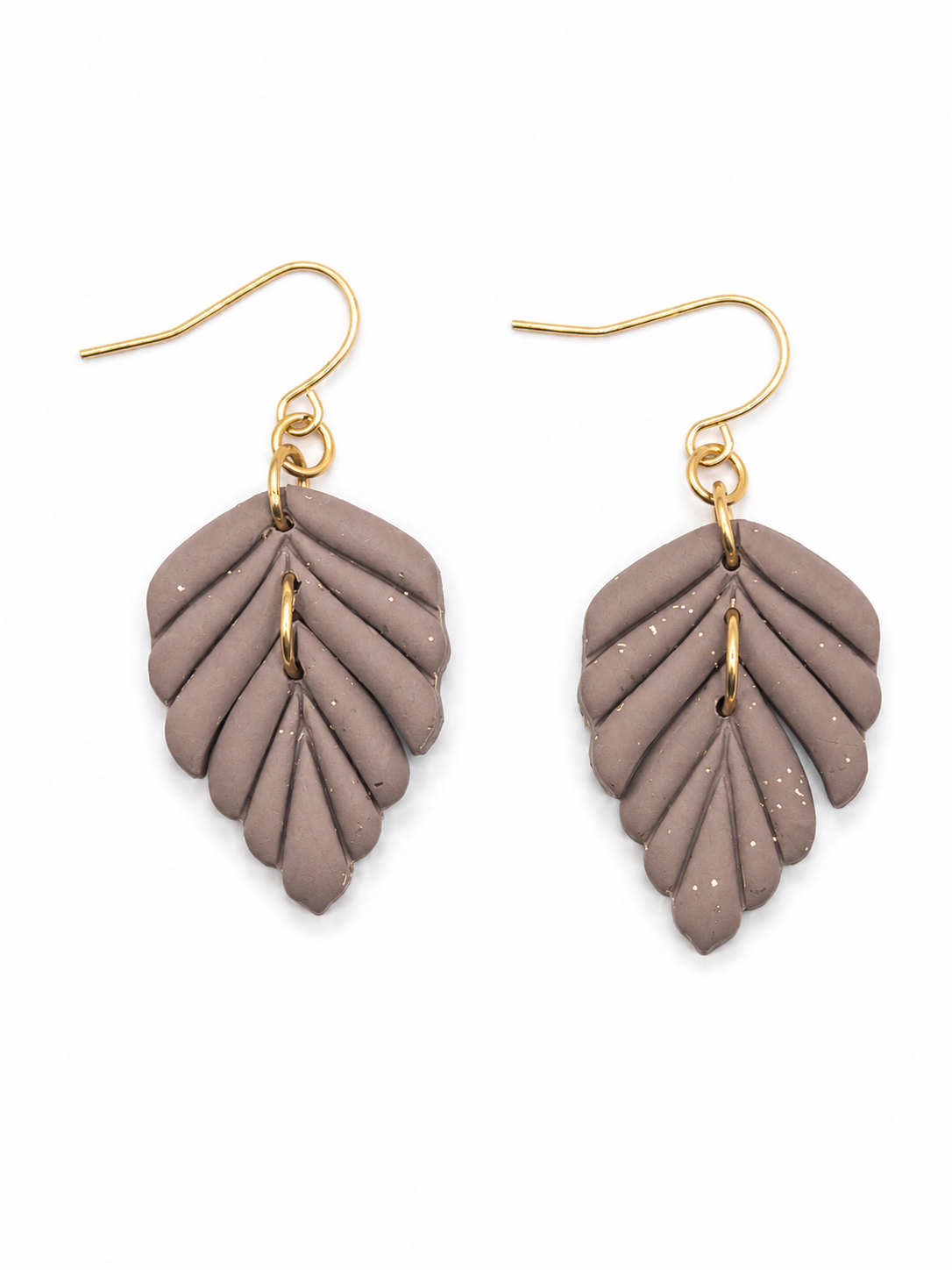 Oorbellen Leaf taupe