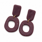 Oorbellen Organic bordeaux goud
