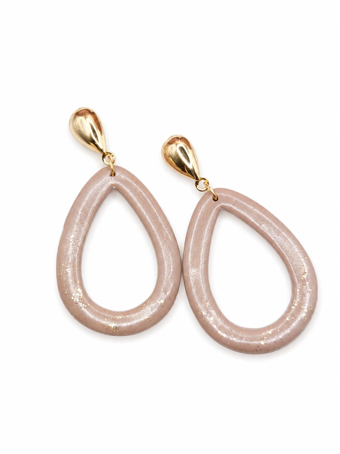 Oorbellen Druppel taupe shine