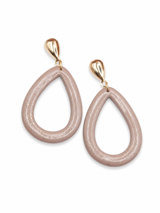 Oorbellen Druppel taupe shine