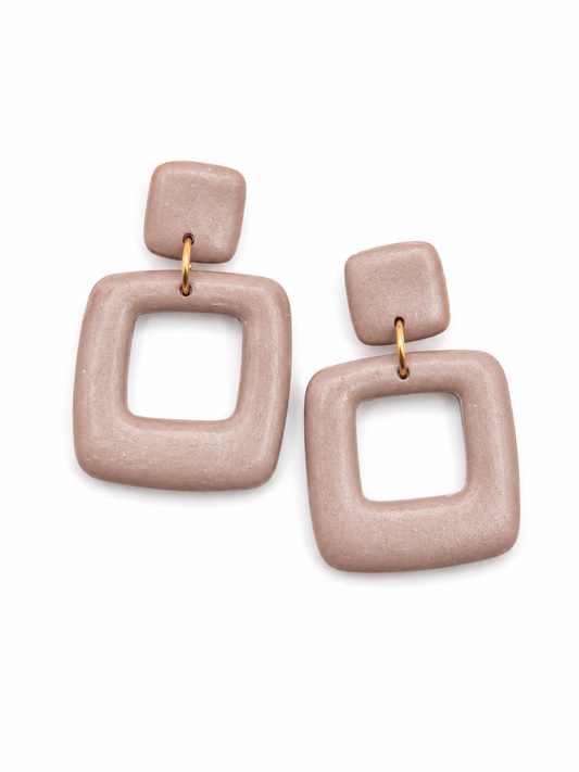 Oorbellen taupe glans