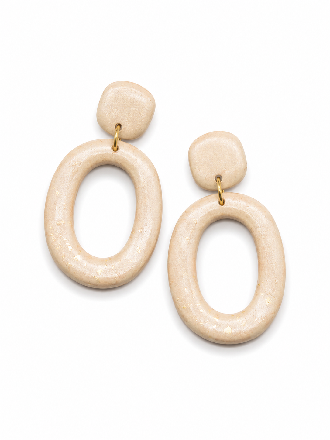Oorbellen Oval champagne