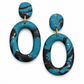 Oorbellen Oval zwart blauw goud