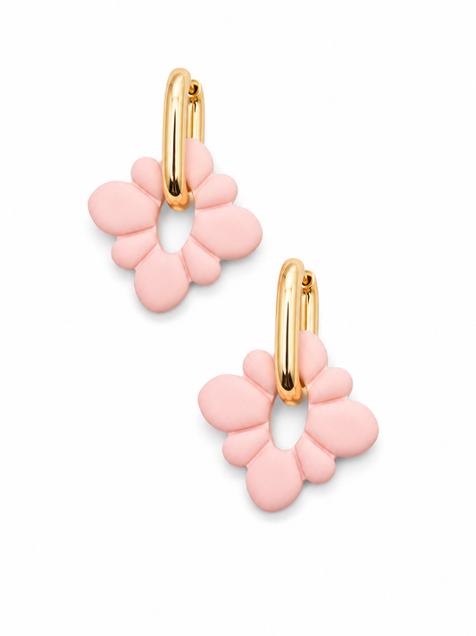 Oorbellen Roze Goud Bloem