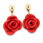 Oorbellen Roos rood goud