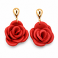 Oorbellen Roos rood goud
