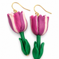Tulpen oorbellen roze goud