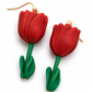 Tulpen oorbellen rood