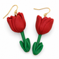 Tulpen oorbellen rood
