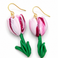 Tulpen oorbellen mix roze