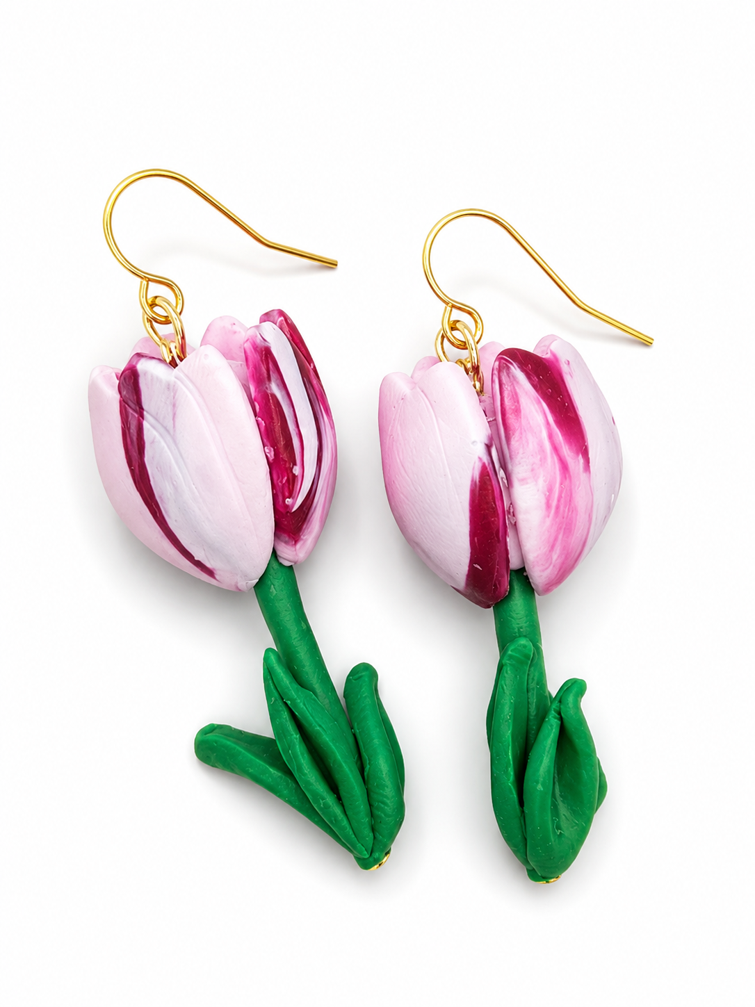 Tulpen oorbellen mix roze