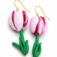Tulpen oorbellen mix roze
