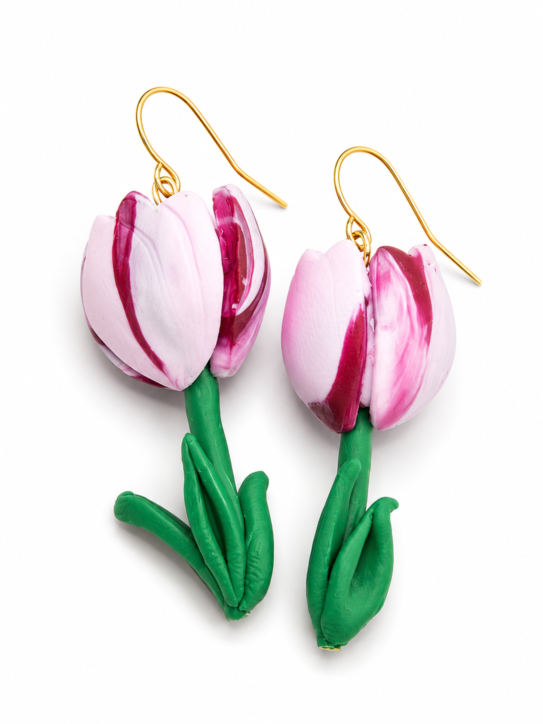 Tulpen oorbellen mix roze