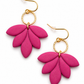 Oorbellen Lotus goud en roze