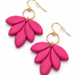 Oorbellen Lotus goud en roze