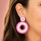 Statement oorbellen Lovy wit roze