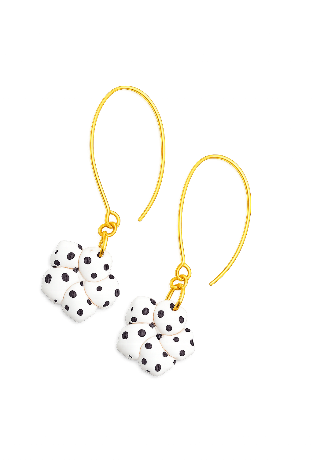 Polkadot oorbellen bloem