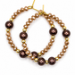 Oorringen beige bruin goud