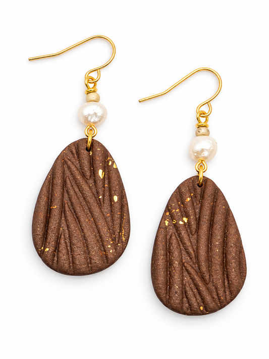 Oorbellen Brown pearl