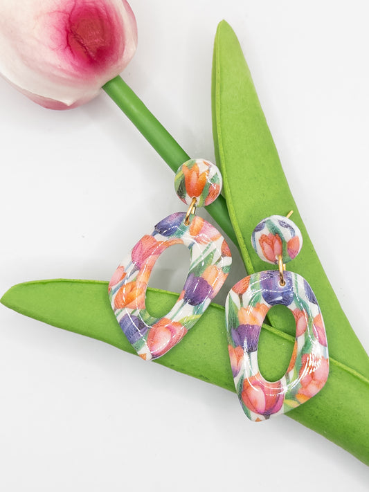 Oorbellen Pom tulpen patroon