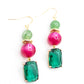 Oorbellen Indy groen roze