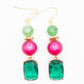 Oorbellen Indy groen roze