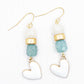 Oorbellen Hearts wit groen goud